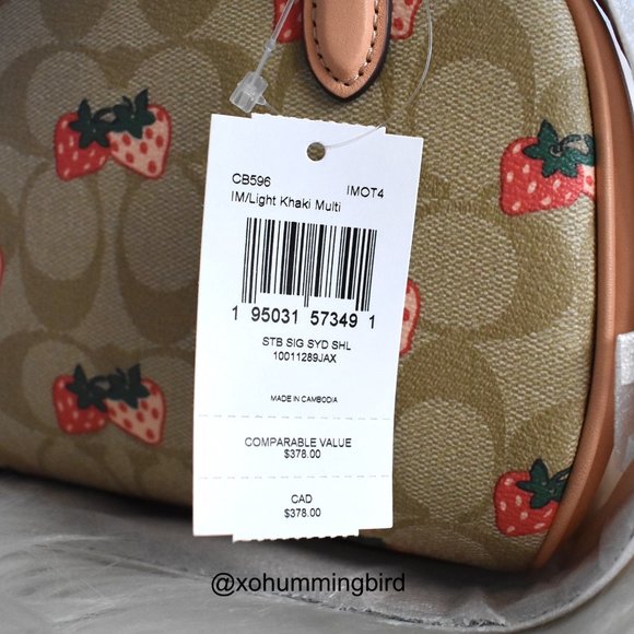 Coach | Sydney Satchel In Signature Canvas With Strawberry Print - Picture 13 of 13